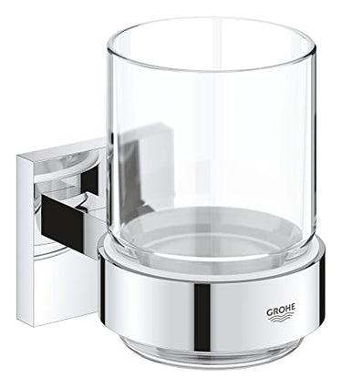 GROHE Start Cube - Glas mit Halter (verdeckte Befestigung, Material: Glas /Metall), chrom, 41097000 im Sale